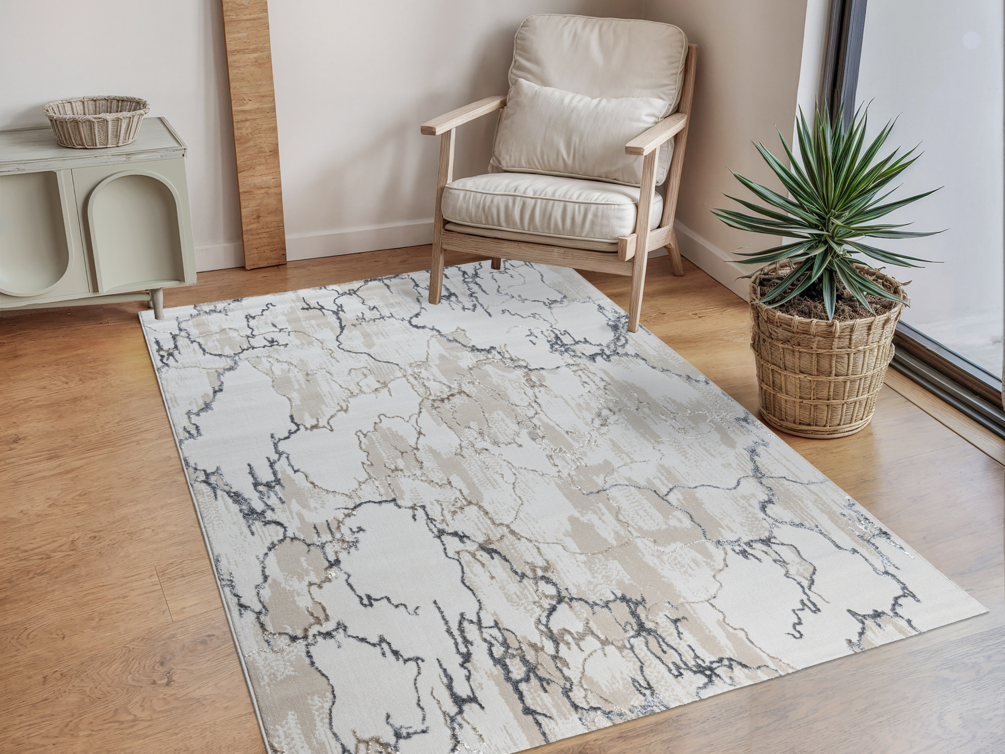 Shannon Kurzflorteppich – Marmor Design