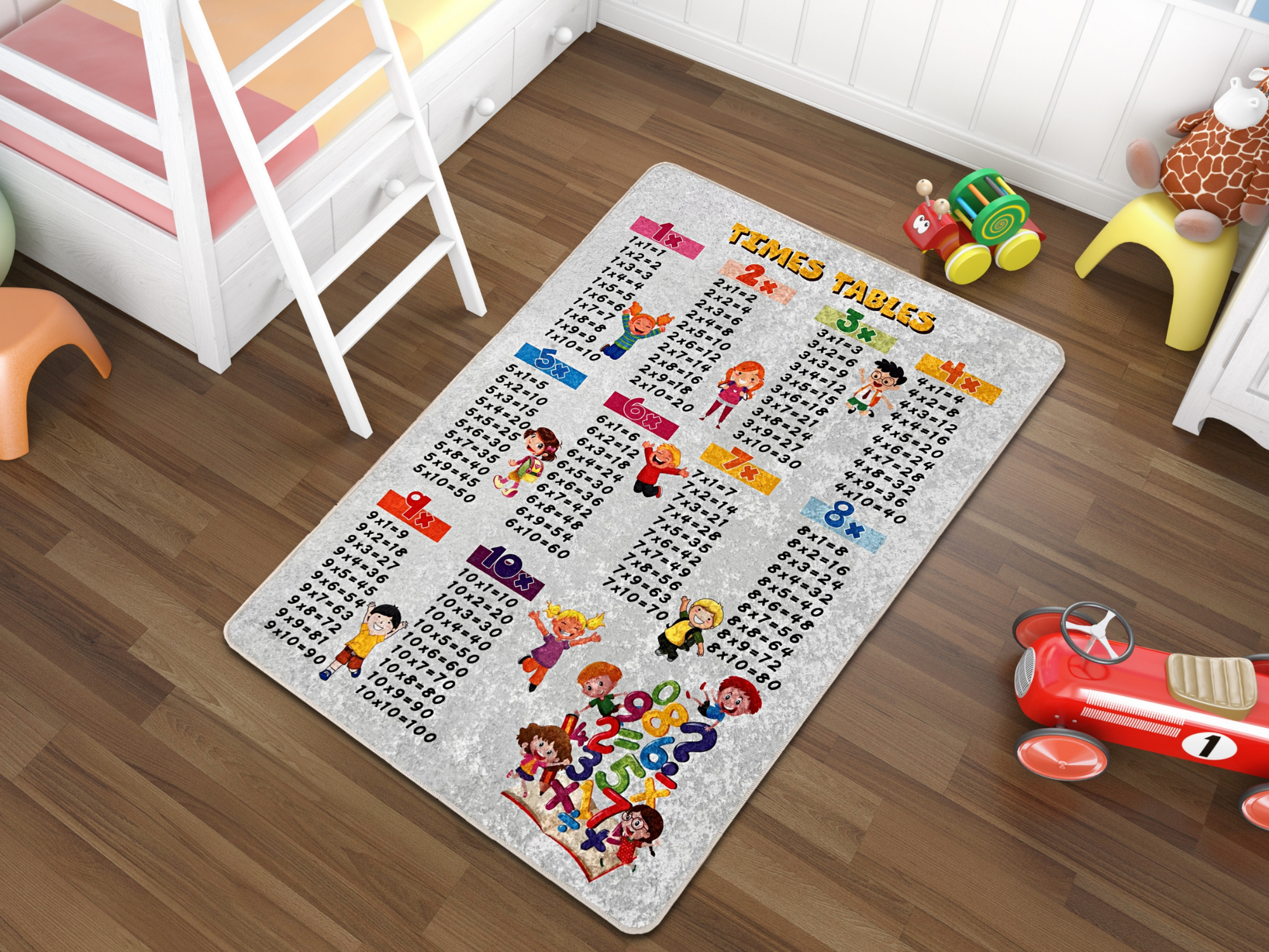 Kinderteppich Zahlen Waschbar