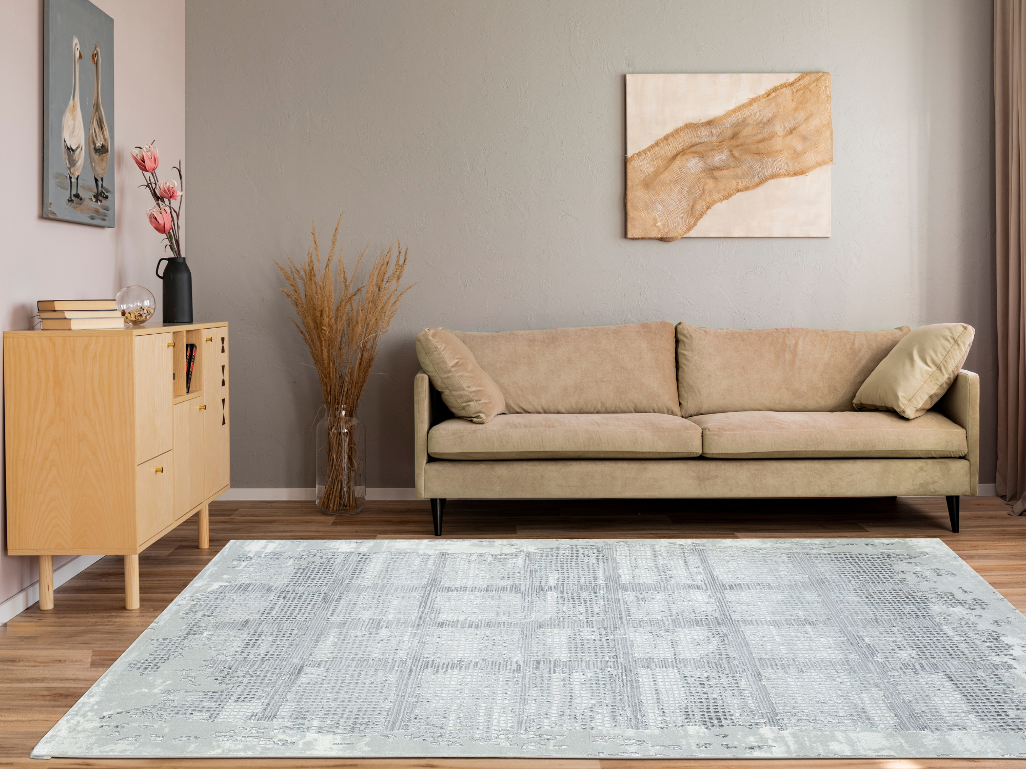 Neapel Kurzflorteppich – Karomuster & Modernes Design