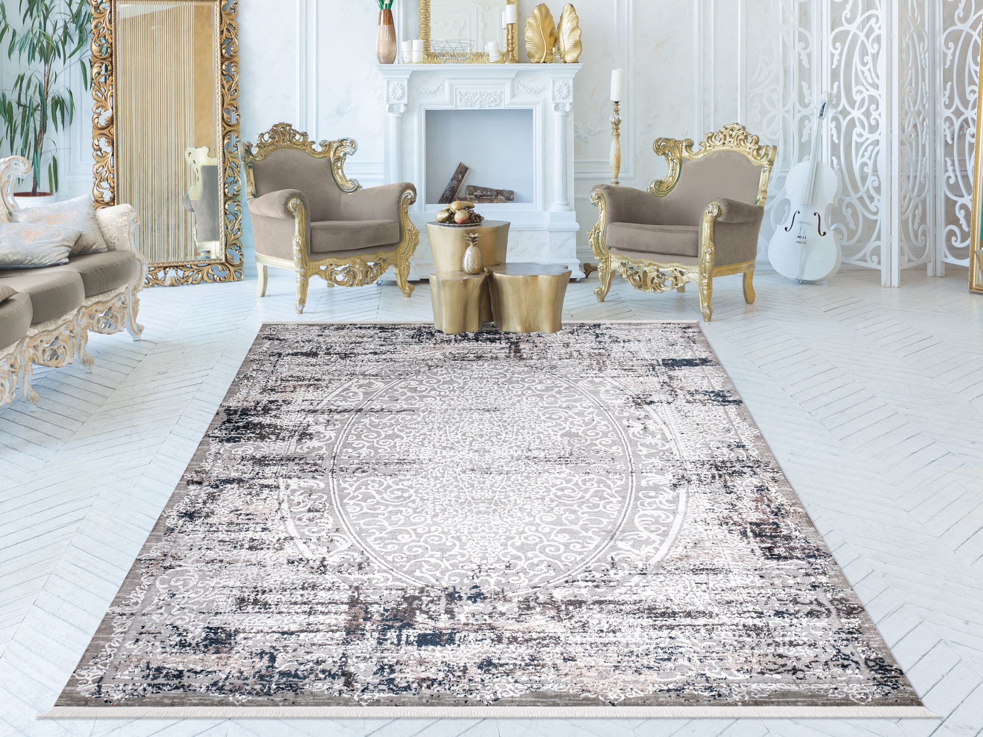 Venedig Vintage & Orientalisch gemusterter Kurzflorteppich